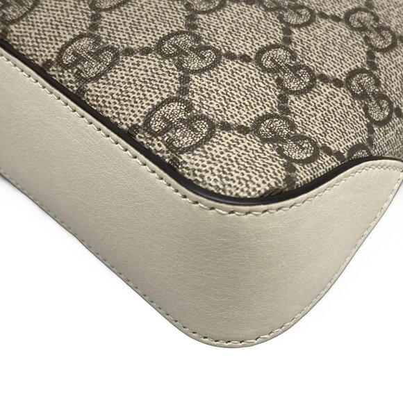 Auth GUCCI Padlock/GG Supreme 811705 Beige White PVC Leather Shoulder Bag - Picture 3 of 16